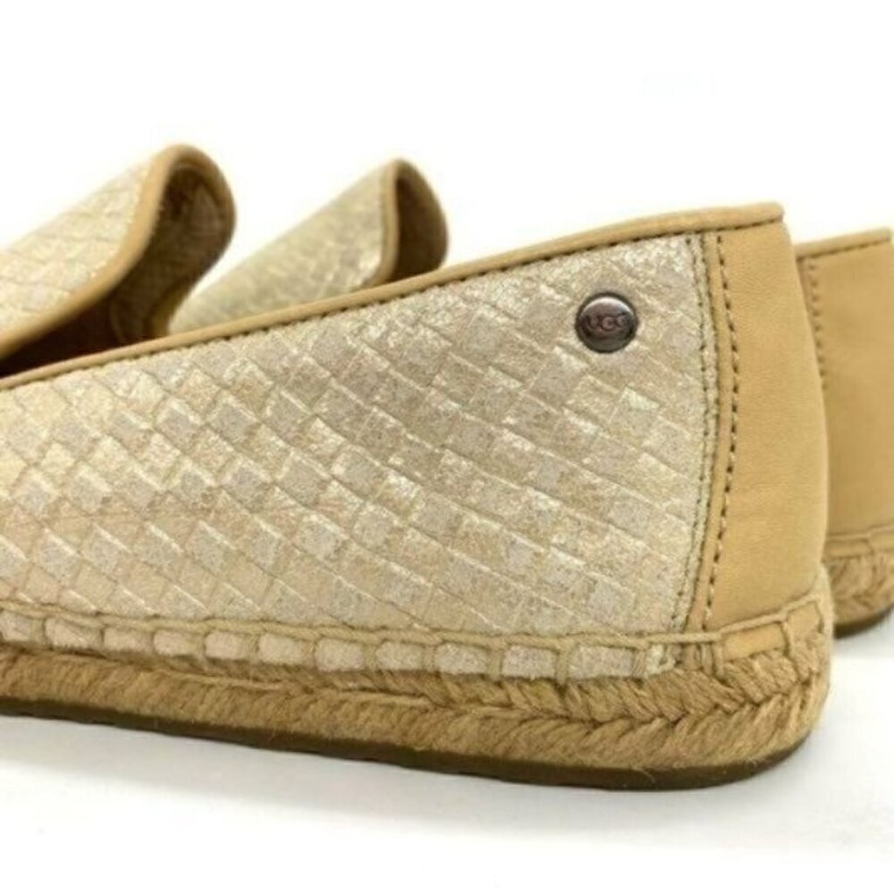 Ugg Womens Sandrinne Metallic Leather Espadrille Slip On Shoes - Picture 7 of 14